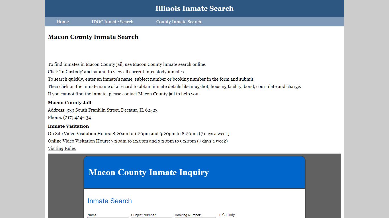Macon County Inmate Search