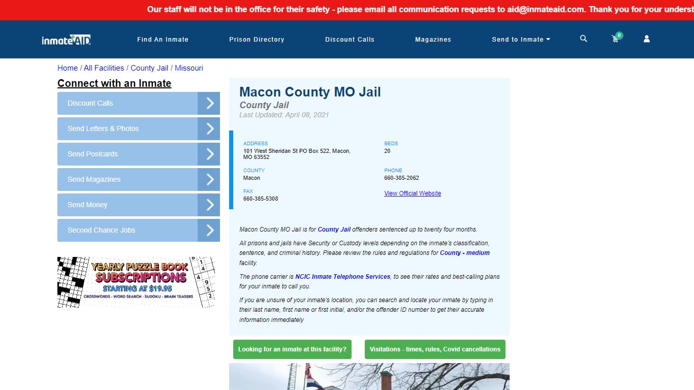 Macon County MO Jail - Inmate Locator - Macon, MO